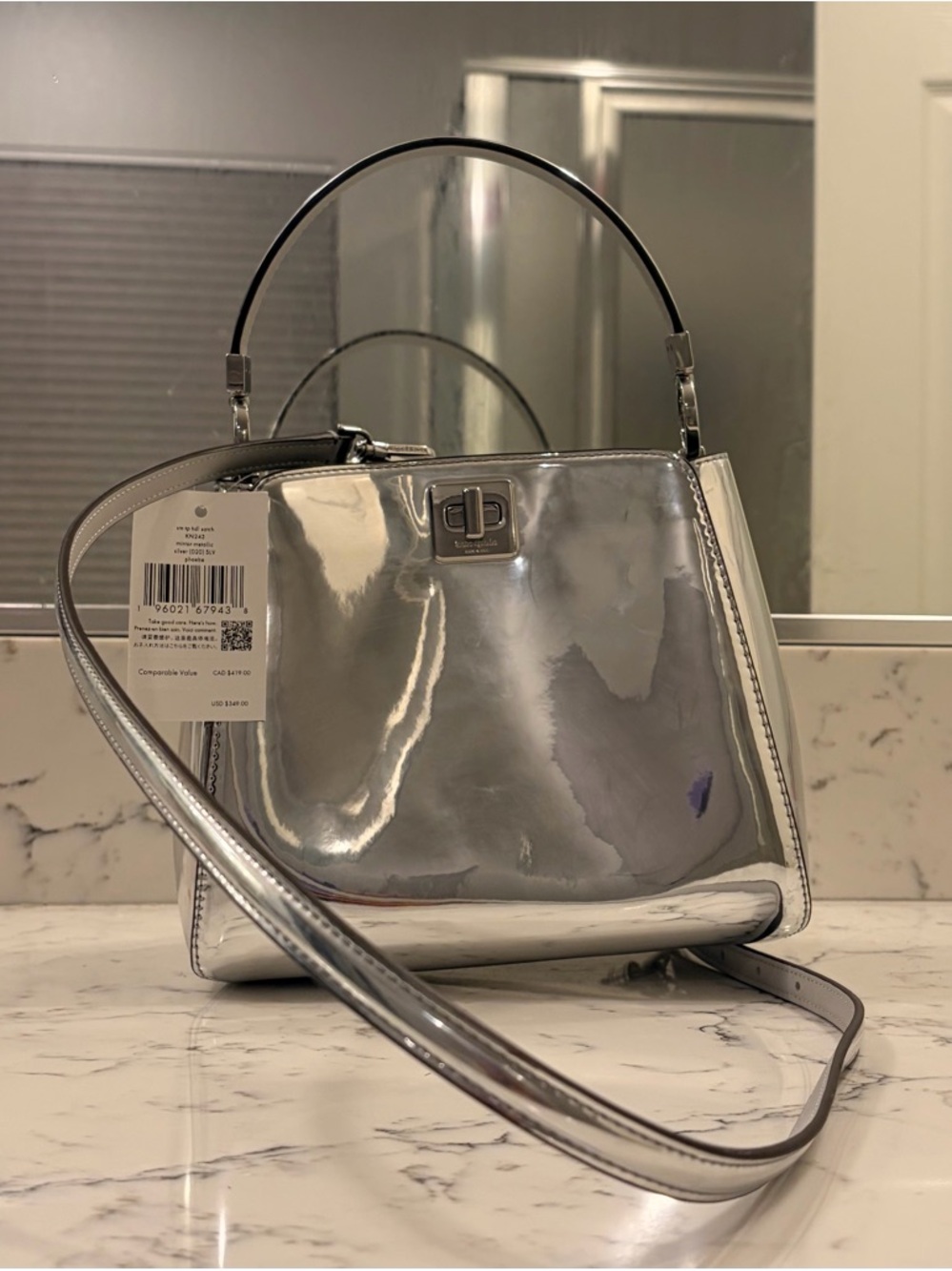 kate spade Metallic Silver Shoulder Bag